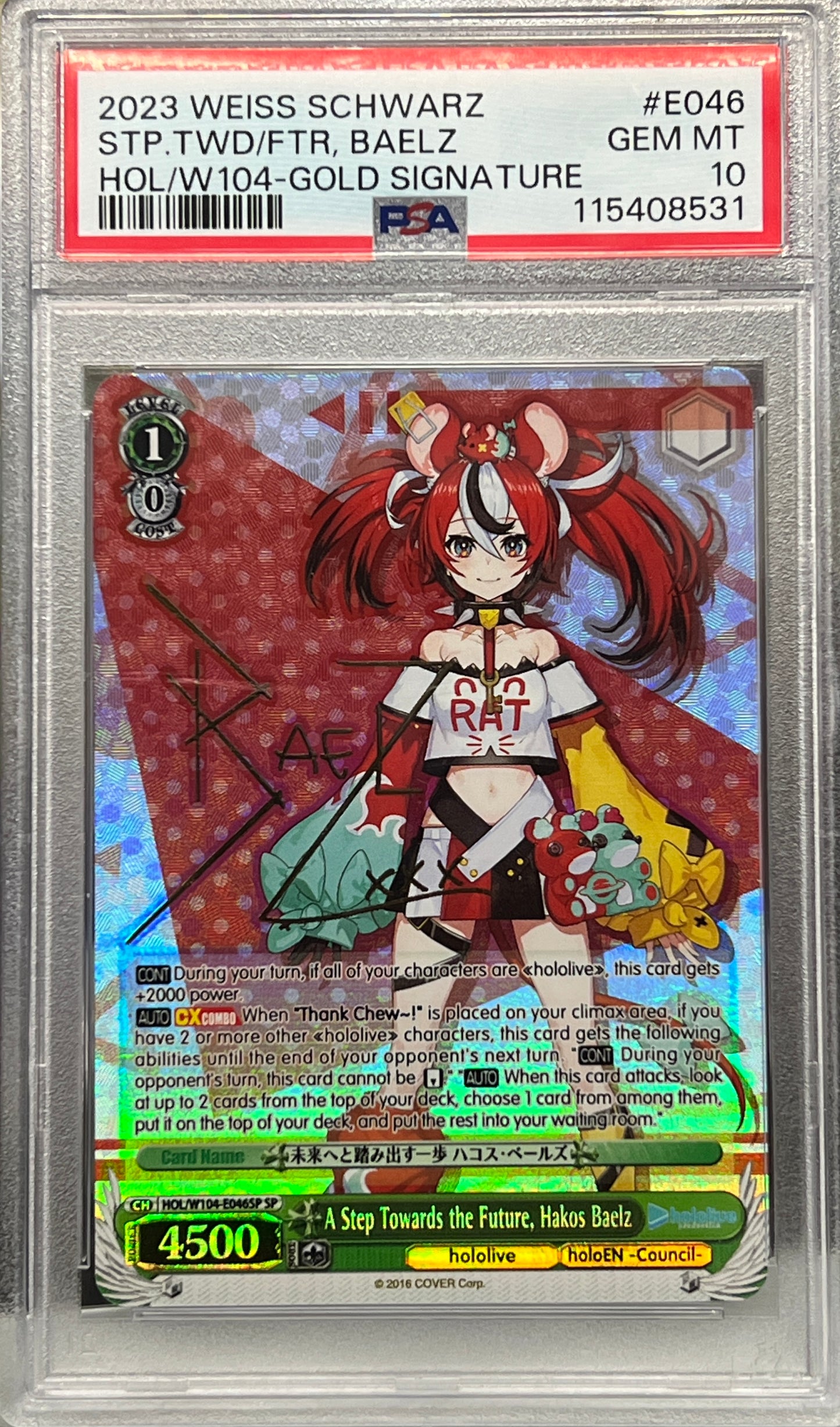 (HOL/W104-E046SP) A Step Towards the Future, Hakos Baelz PSA 10